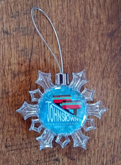Johnstown, PA Inclined Plane Christmas Ornament Snow Flake – alternate product view