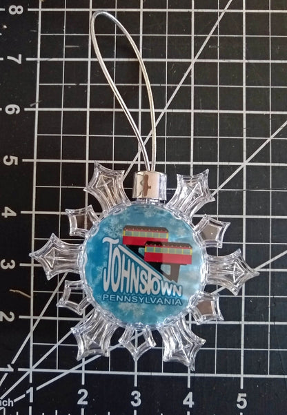 Johnstown, PA Inclined Plane Christmas Ornament Snow Flake – alternate product view