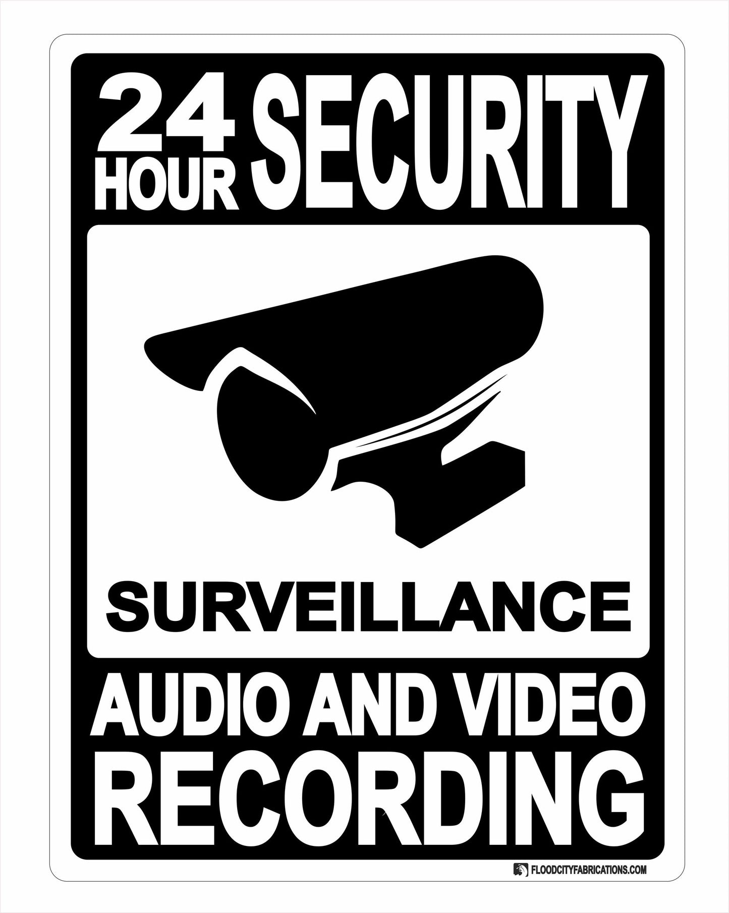 24 Hour Security Surveillance Audio and Video Recording Sign – alternate product view