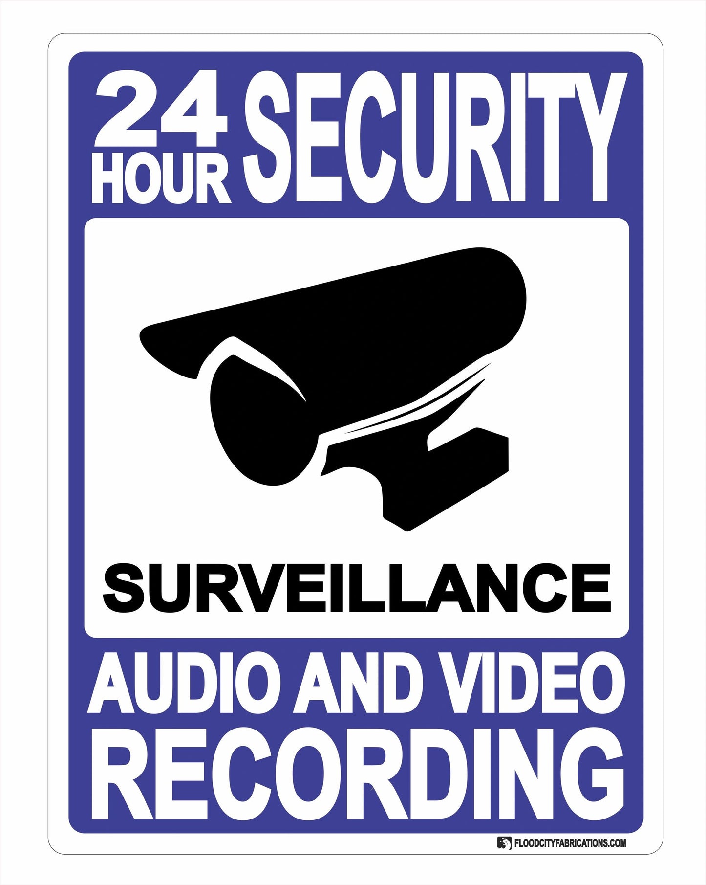 24 Hour Security Surveillance Audio and Video Recording Sign – alternate product view