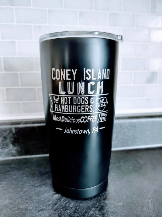 Coney Island Stainless Steel 18oz Drink Tumbler by Flood City Fabrications