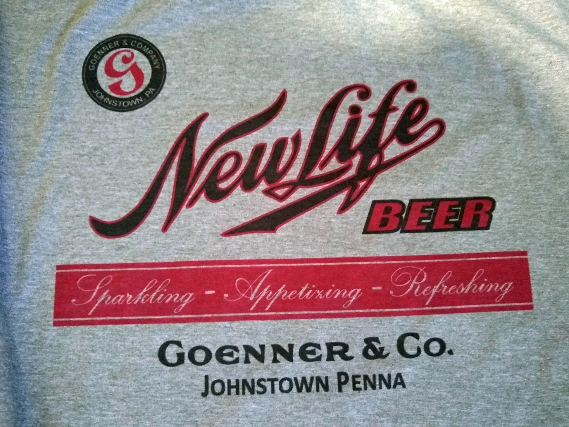 New Life Goenner Beer Johnstown PA T-Shirt – alternate product view