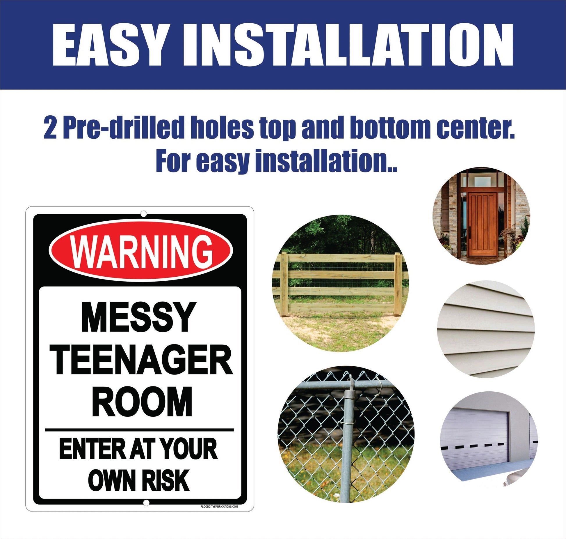 Warning Messy Teenager Room Sign – alternate product view