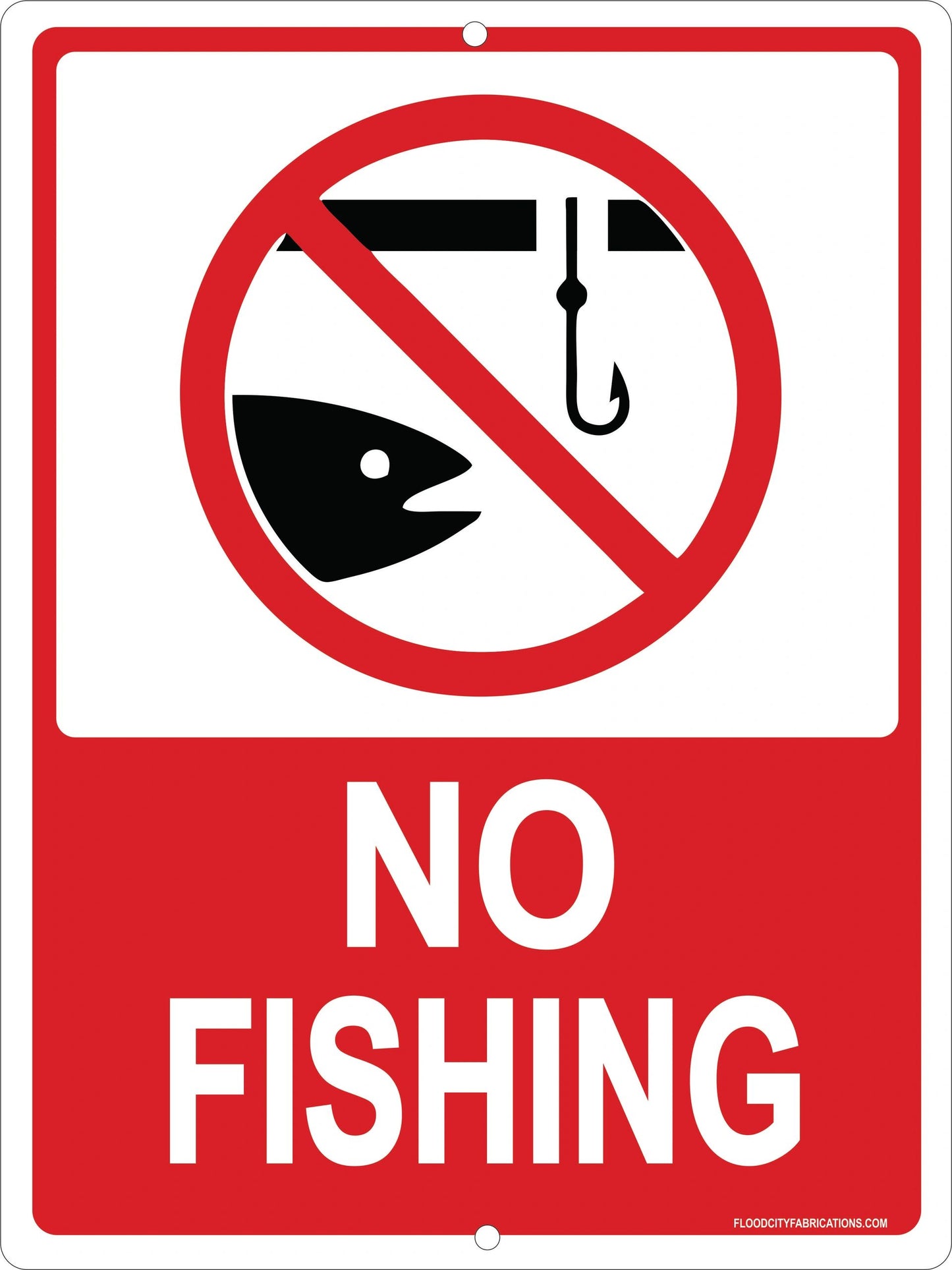 No Fishing Metal Sign by Flood City Fabrications