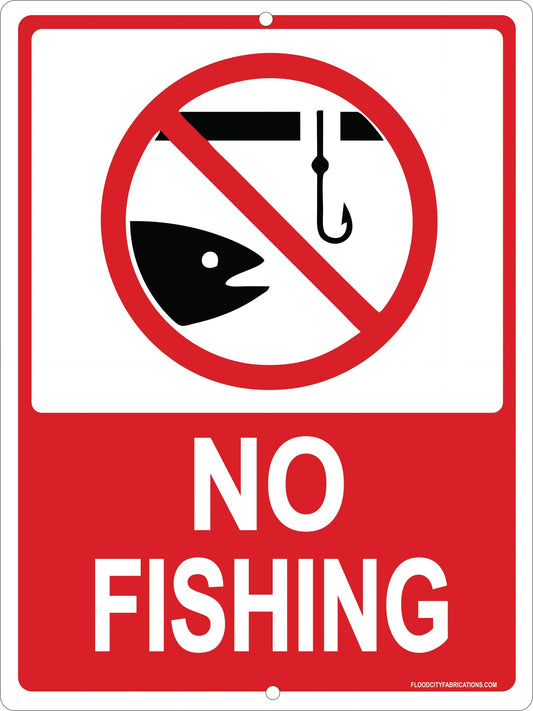 No Fishing Metal Sign by Flood City Fabrications