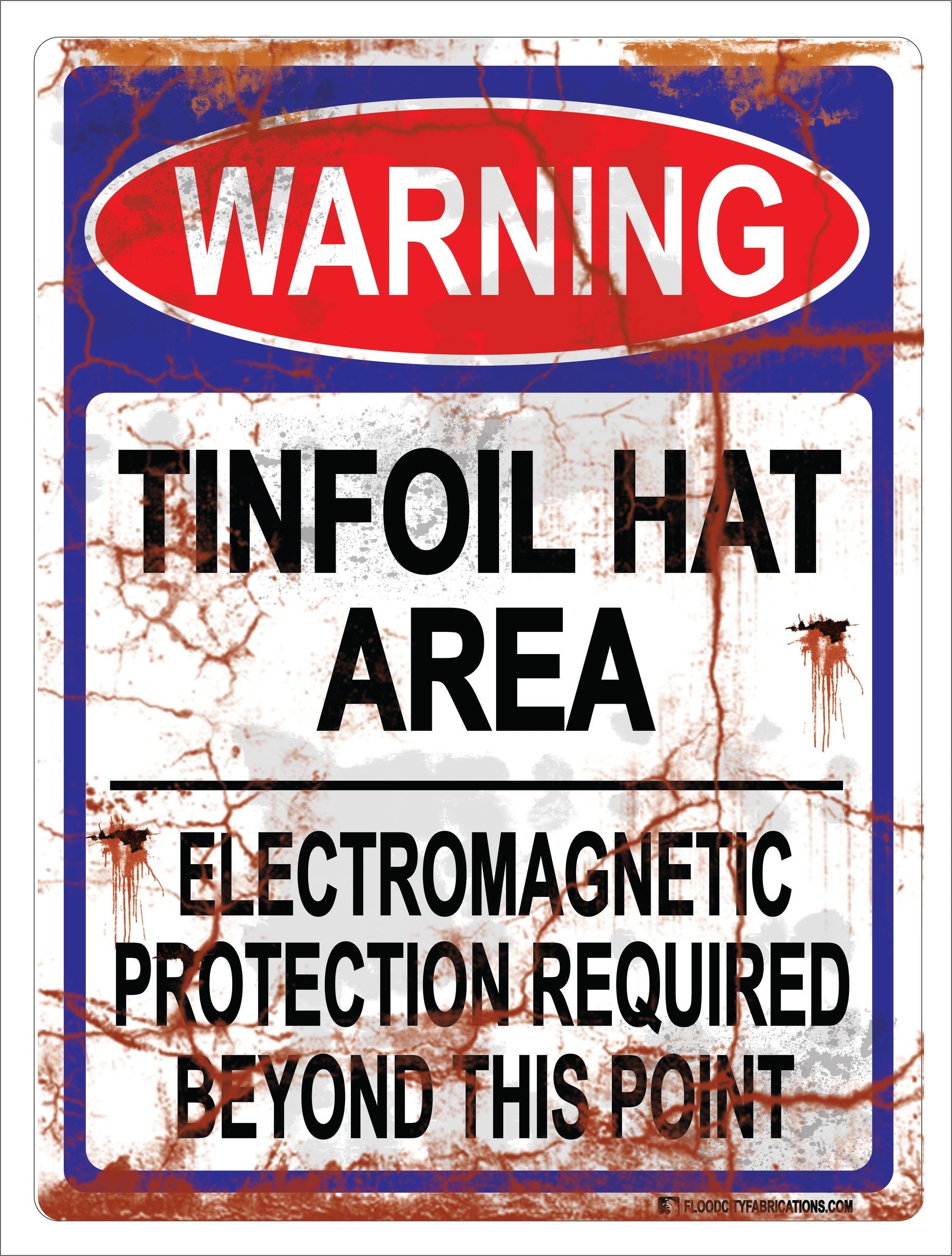 Tinfoil Area Sign Warning Tin Foil Alien Mind Control Hat – alternate product view