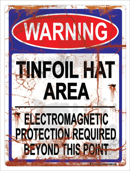 Tinfoil Area Sign Warning Tin Foil Alien Mind Control Hat – alternate product view
