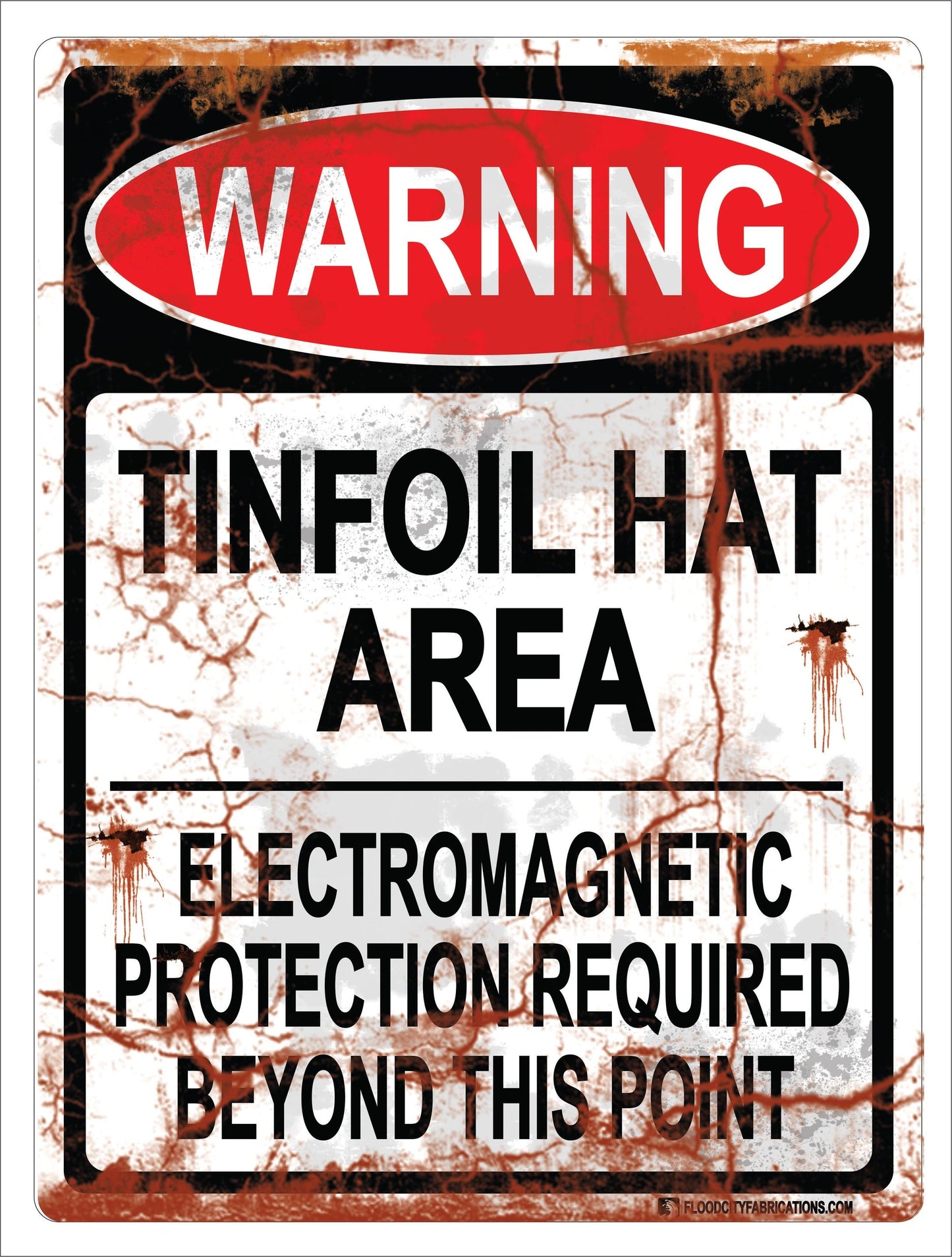 Tinfoil Area Sign Warning Tin Foil Alien Mind Control Hat – alternate product view