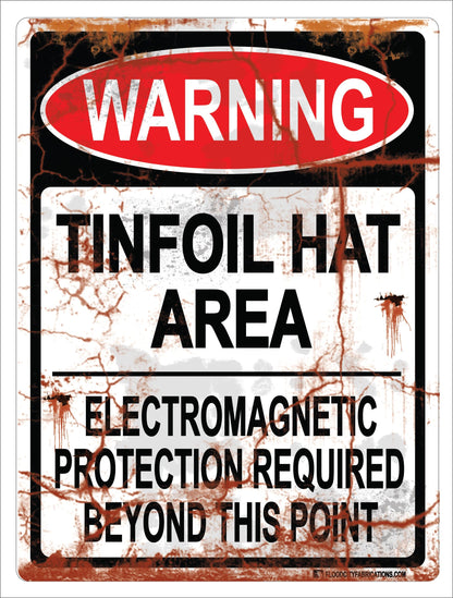 Tinfoil Area Sign Warning Tin Foil Alien Mind Control Hat – alternate product view