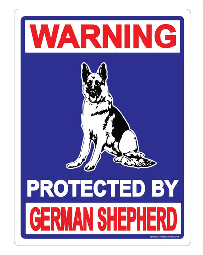 Protected By German Shepherd Sign Warning Beware Of Dog – alternate product view
