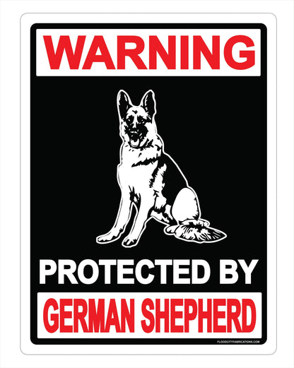 Protected By German Shepherd Sign Warning Beware Of Dog – alternate product view
