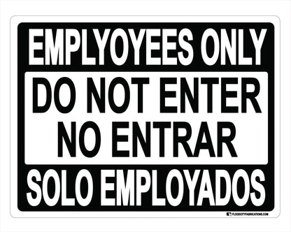Solo Employados No Entrar Firmar Spanish Employees Only – alternate product view