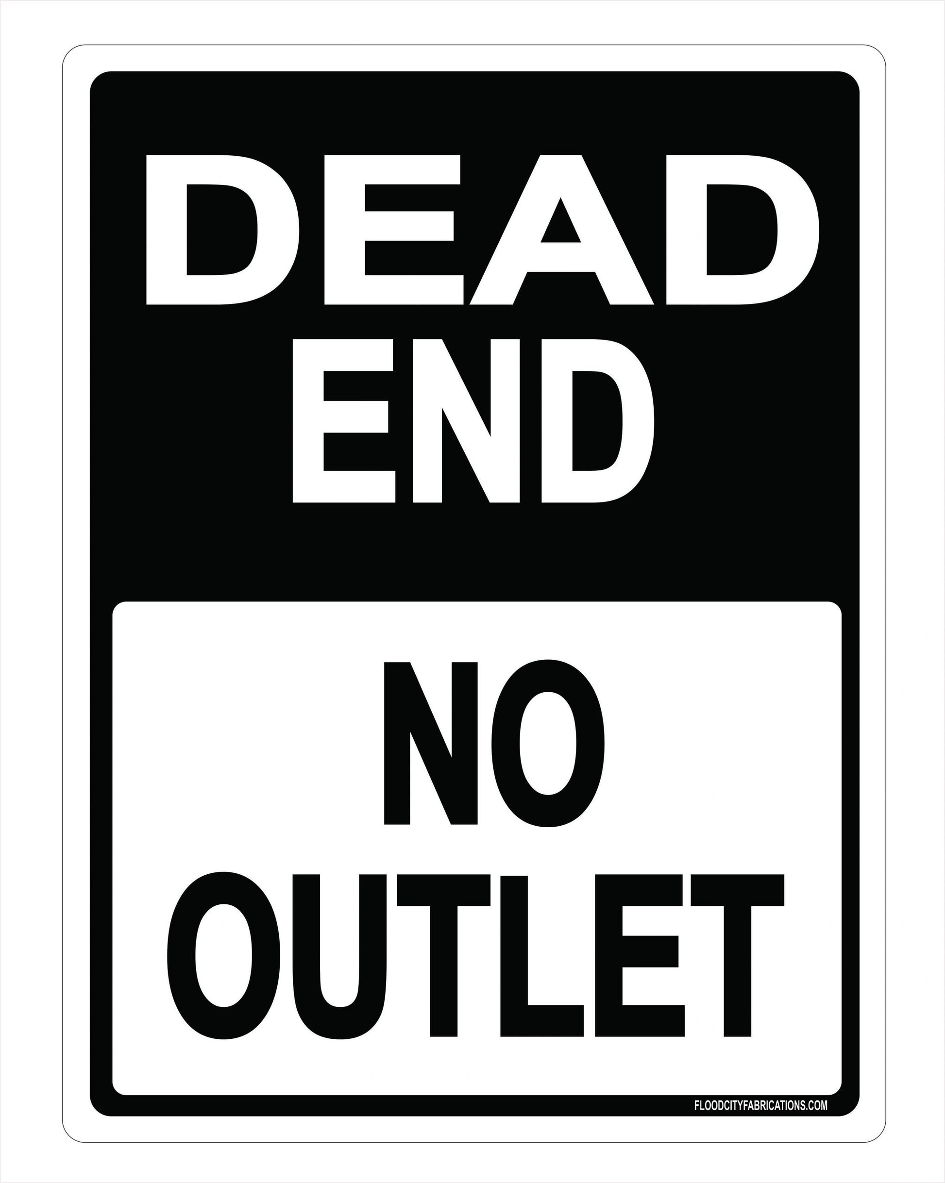 Dead End No Outlet Sign For Driveway Residence Business – alternate product view