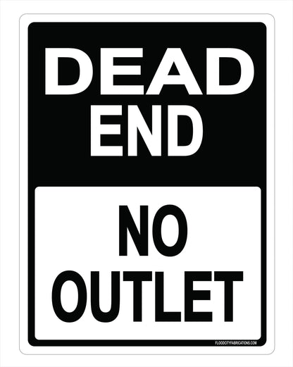 Dead End No Outlet Sign For Driveway Residence Business – alternate product view