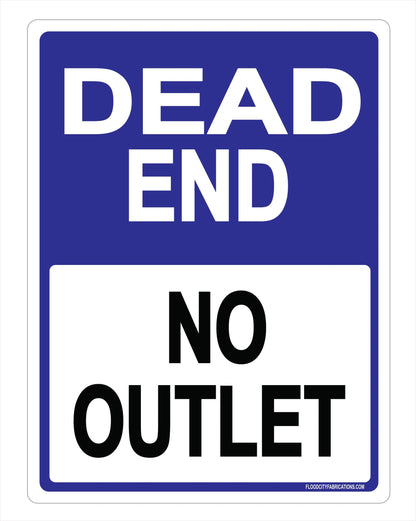 Dead End No Outlet Sign For Driveway Residence Business – alternate product view