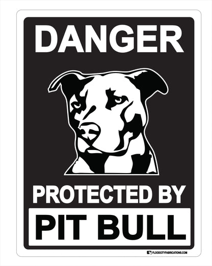 Protected By Pit Bull Sign Danger Beware of Dog – alternate product view