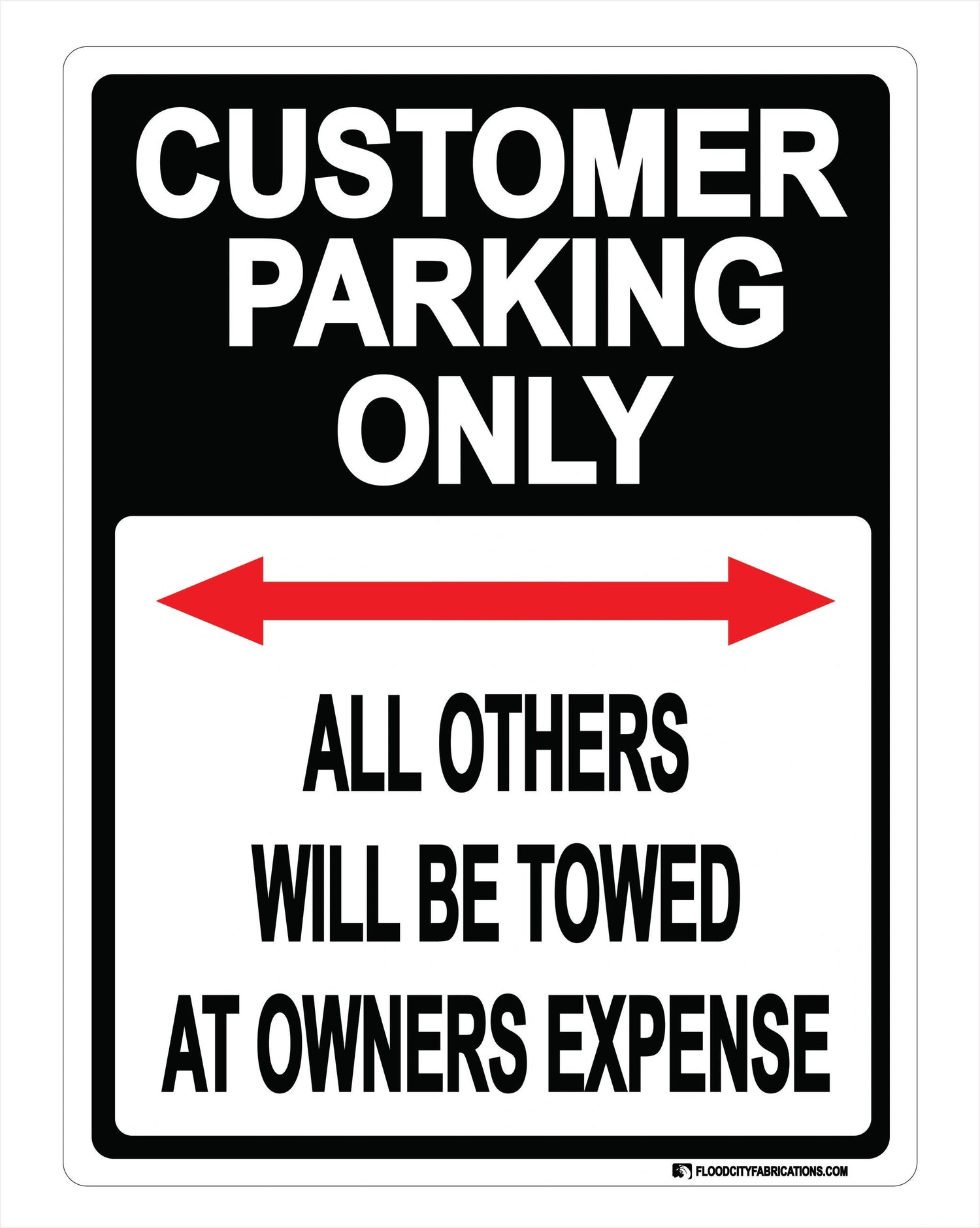 Customer Parking Only Sign Arrows for business retail by Flood City Fabrications