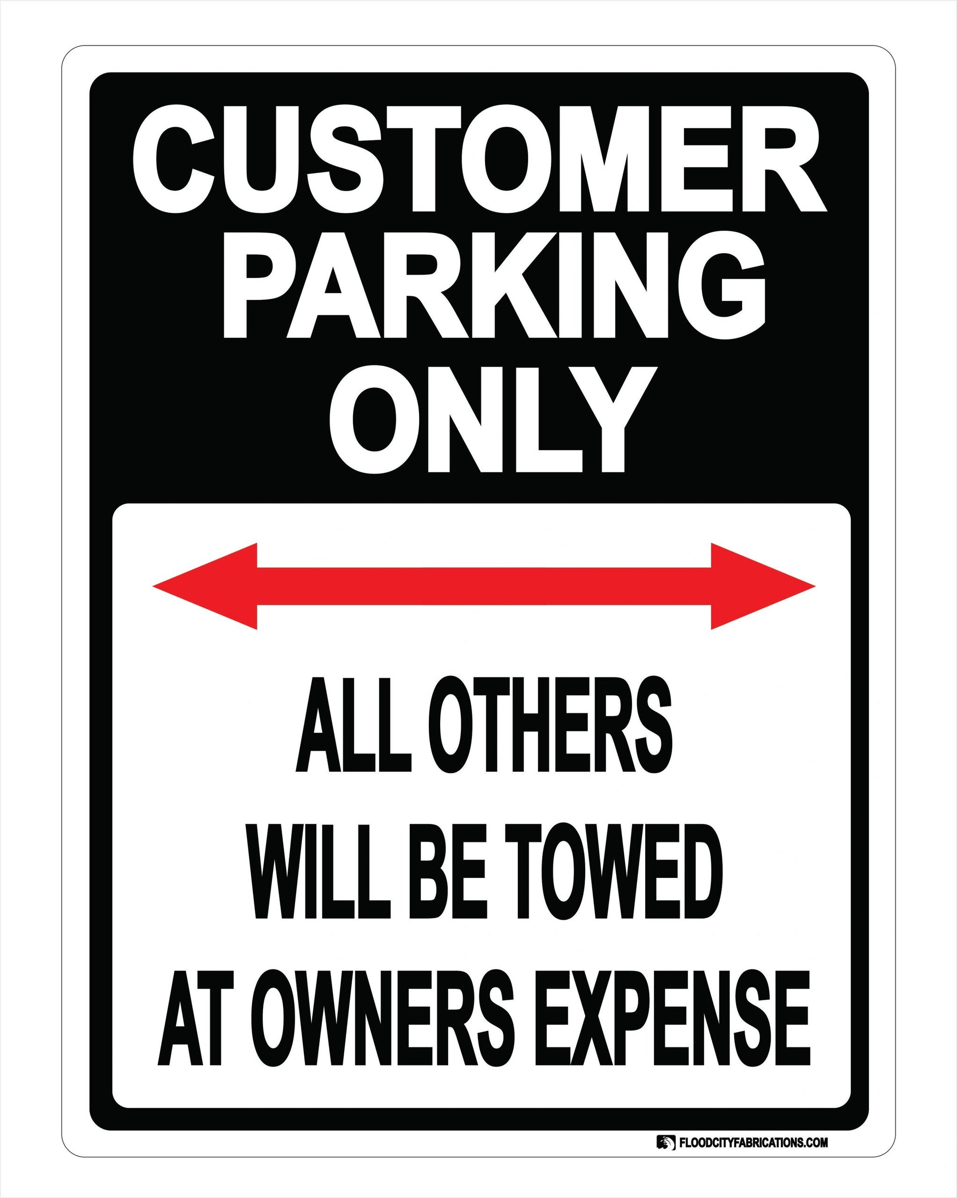 Customer Parking Only Sign Arrows for business retail by Flood City Fabrications