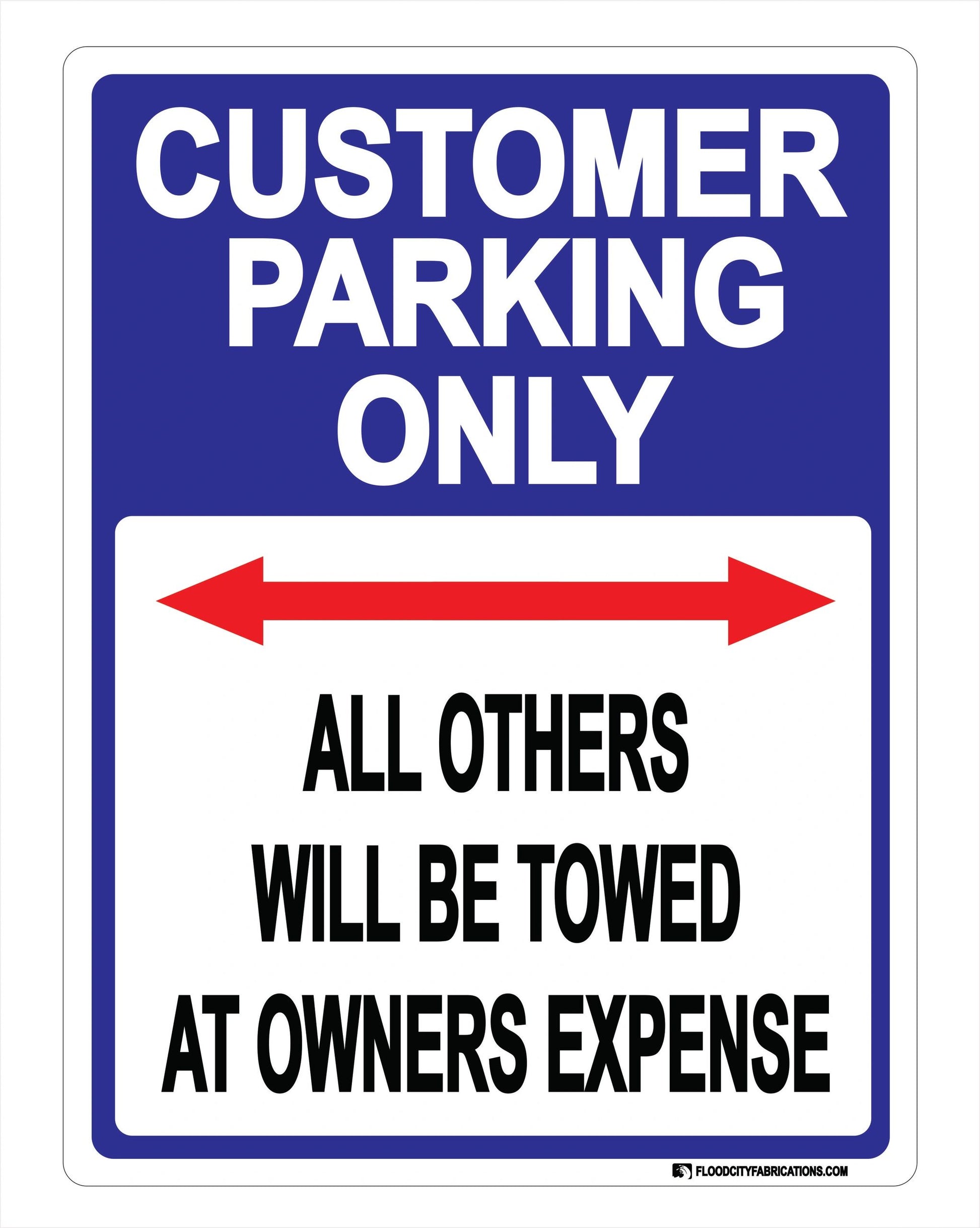 Customer Parking Only Sign Arrows for business retail – alternate product view
