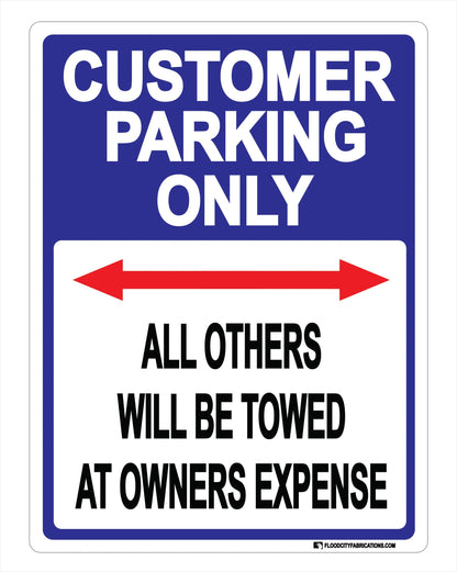 Customer Parking Only Sign Arrows for business retail – alternate product view