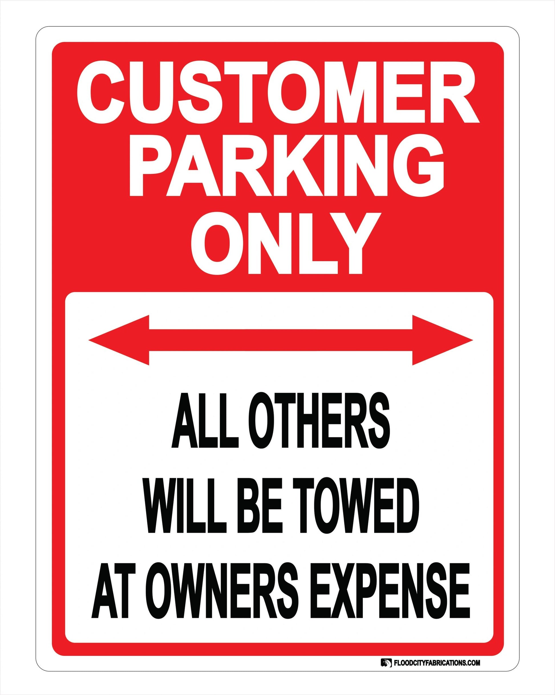 Customer Parking Only Sign Arrows for business retail – alternate product view