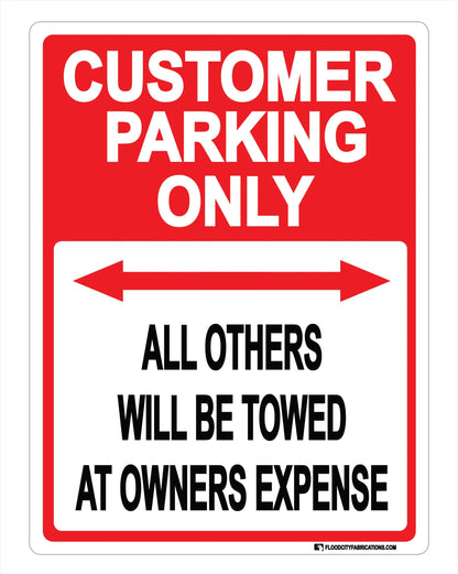 Customer Parking Only Sign Arrows for business retail – alternate product view