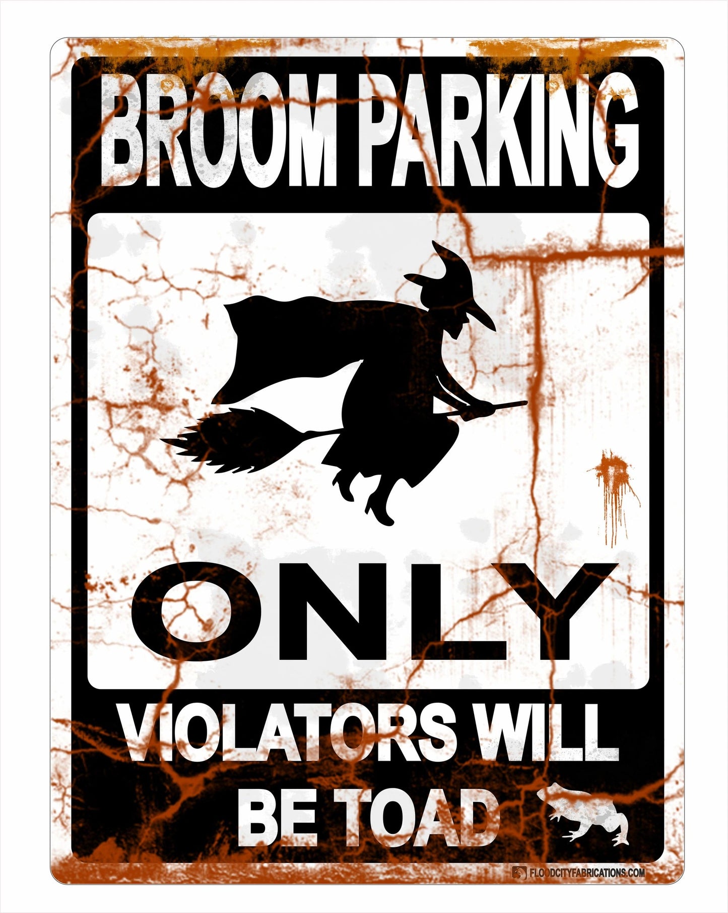 Broom Parking Only Sign Halloween Witch Signs Violators – alternate product view