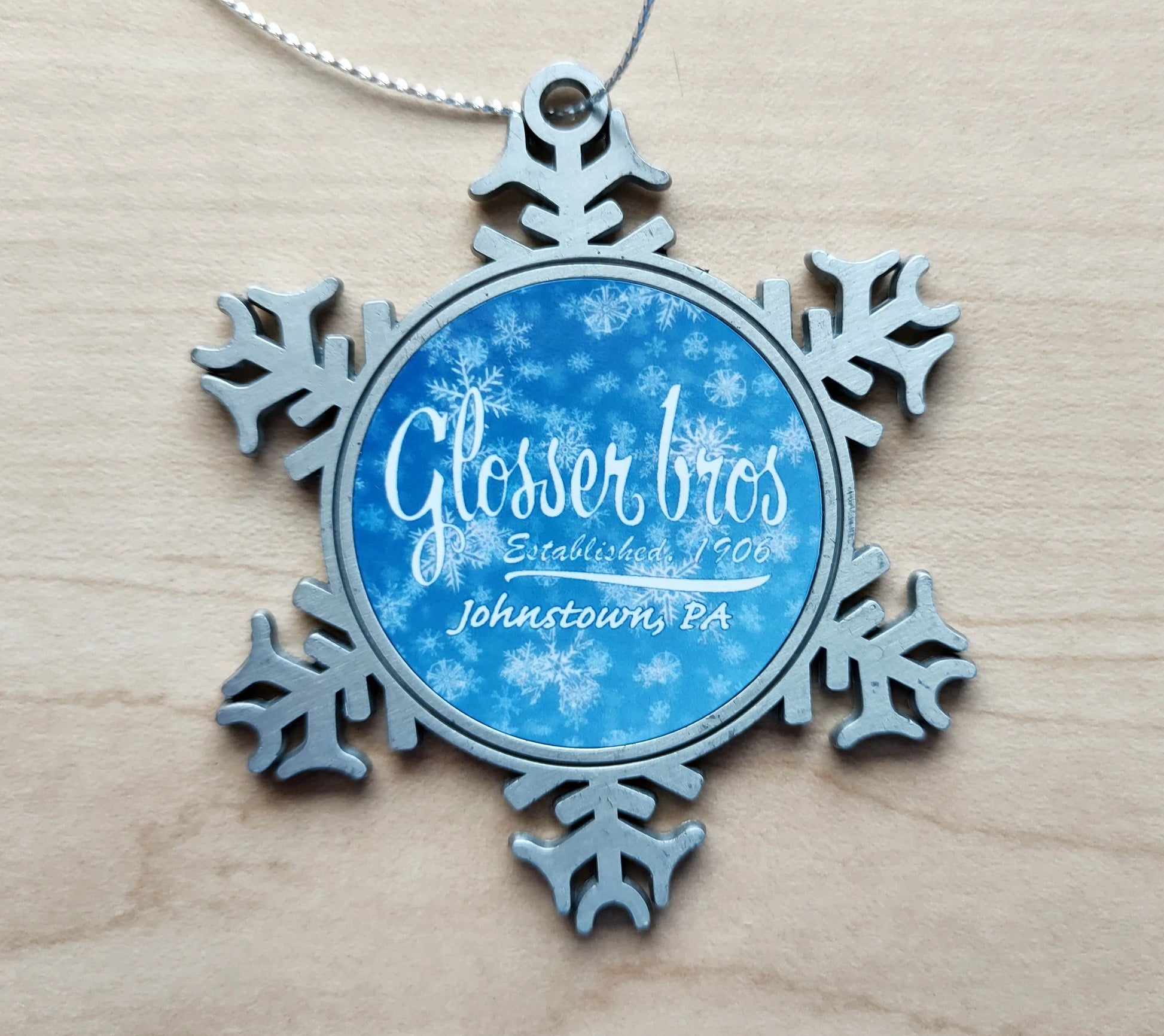Glosser Brothers Metal Snowflake Blue Johnstown PA by Flood City Fabrications