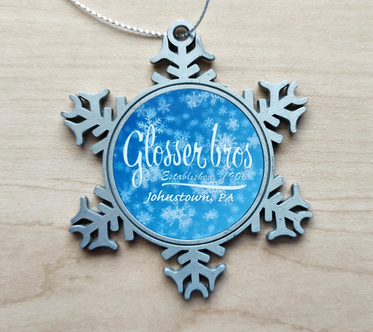 Glosser Brothers Metal Snowflake Blue Johnstown PA by Flood City Fabrications