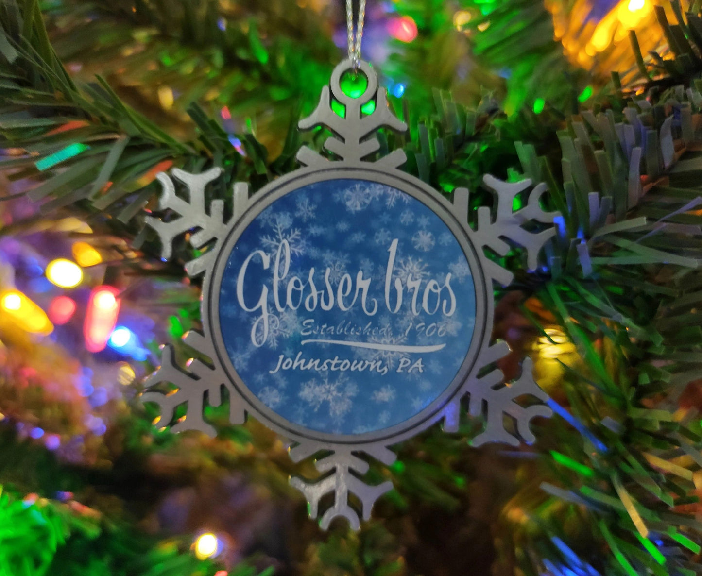 Glosser Brothers Metal Snowflake Blue Johnstown PA – alternate product view