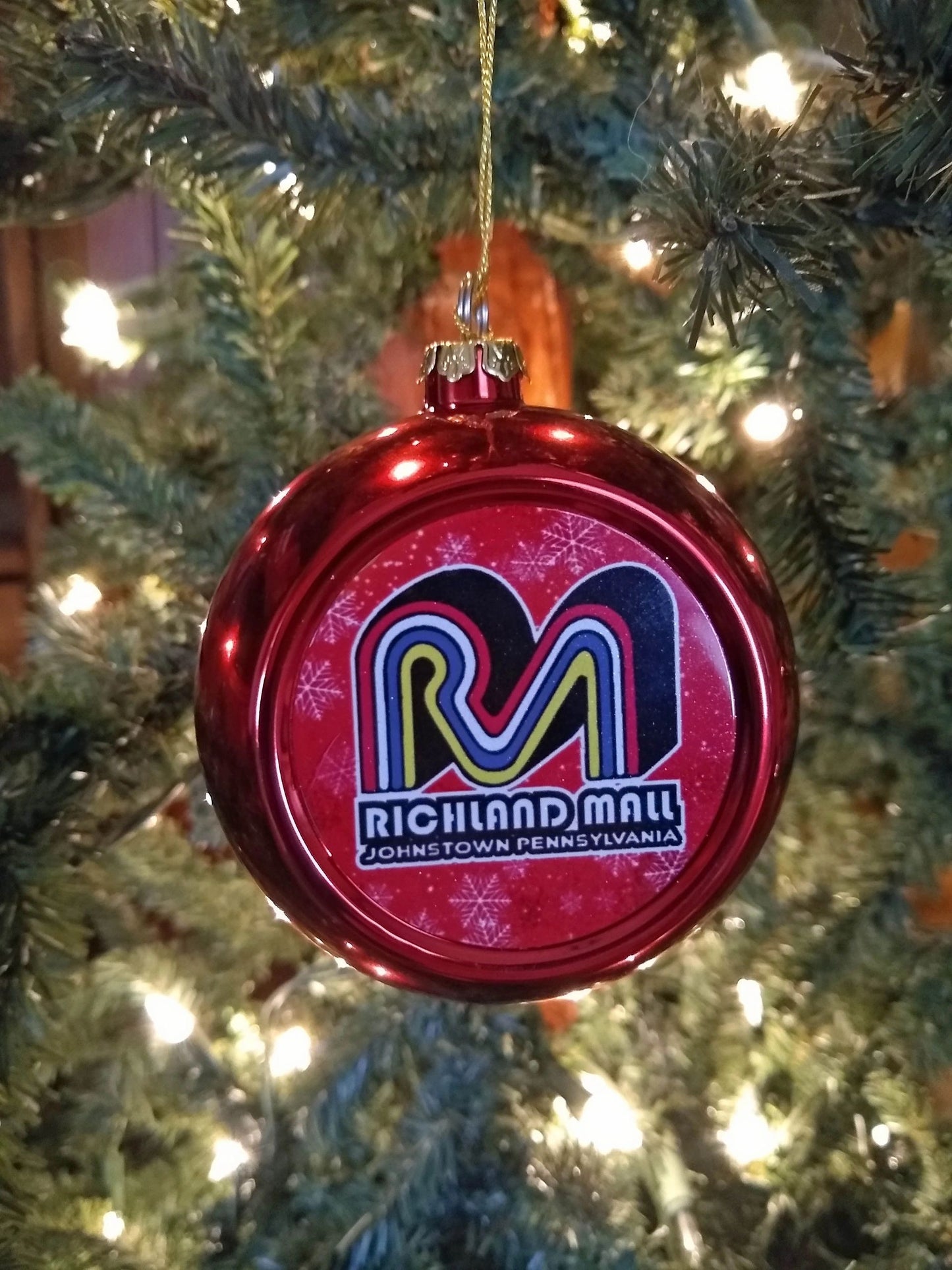 Richland Mall Christmas Ornament Red Ball Johnstown, PA – alternate product view