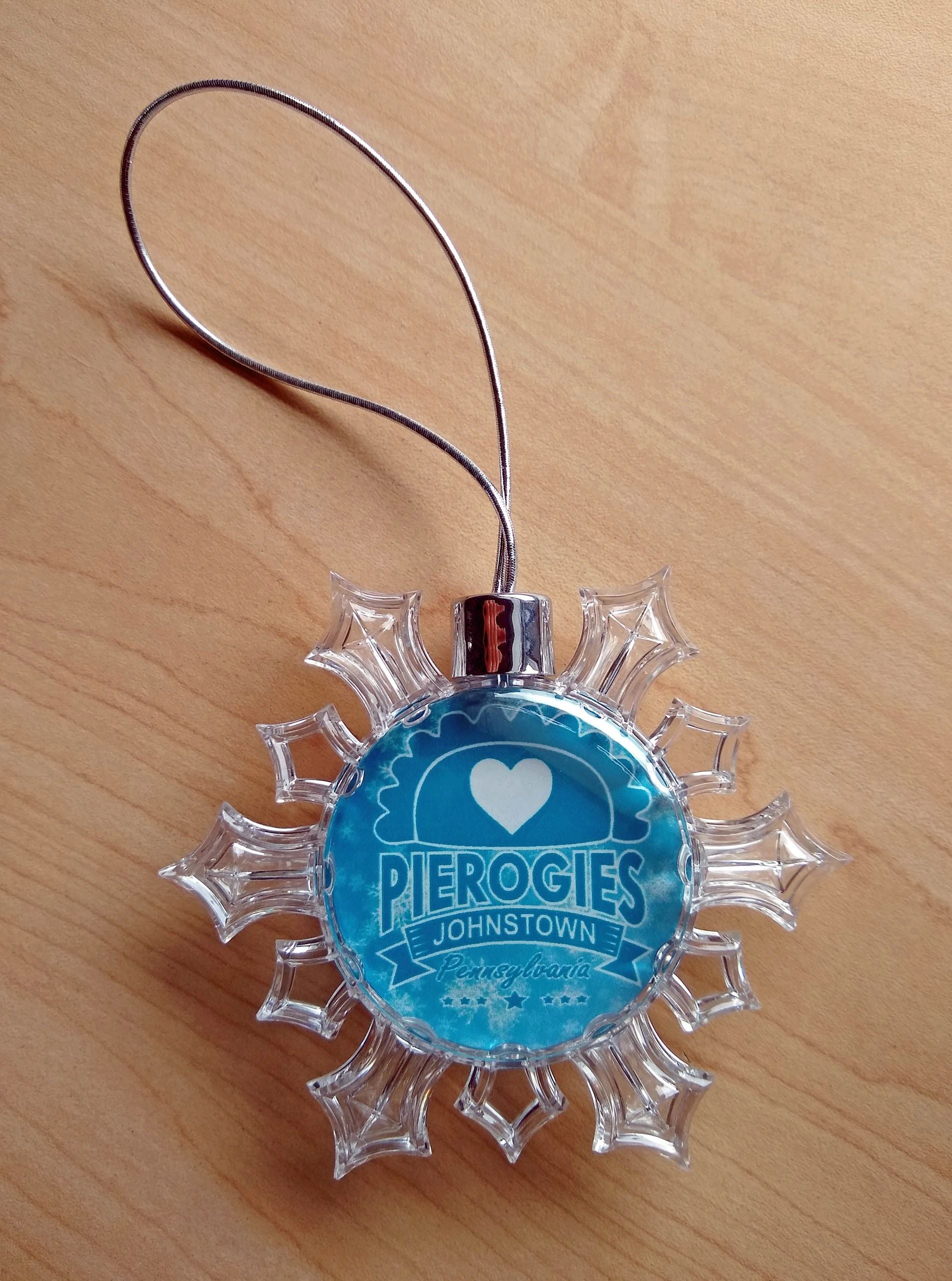I Love Pierogies Christmas Ornament Johnstown, PA – alternate product view