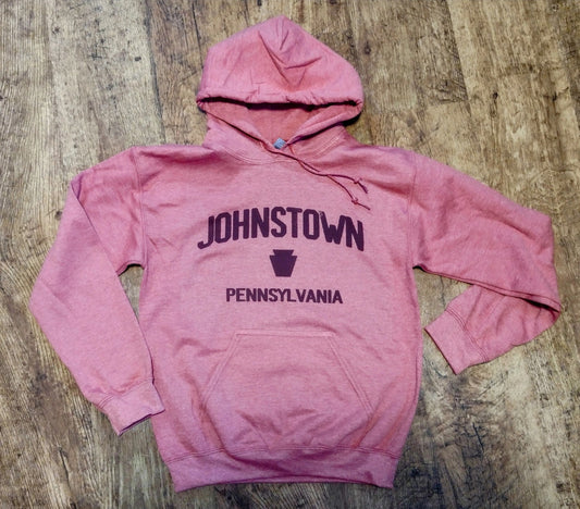 Johnstown Pennsylvania Hoodie Heather Red by Flood City Fabrications