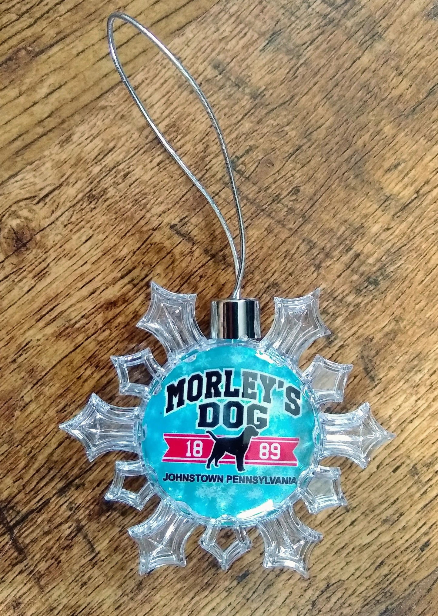 Morley's Dog Johnstown, PA Christmas Snowflake Ornament – alternate product view