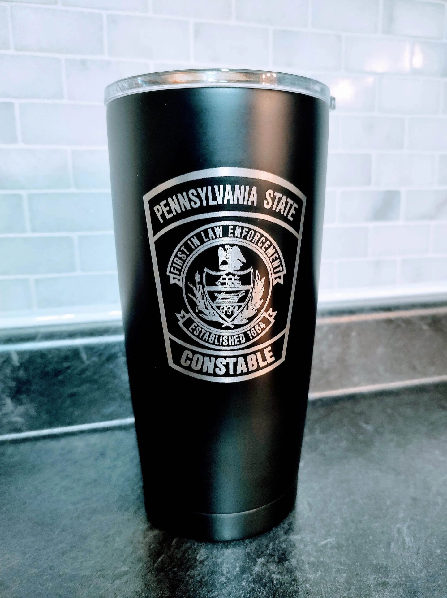 Pennsylvania State Constable Laser Engraved 18oz Tumbler by Flood City Fabrications