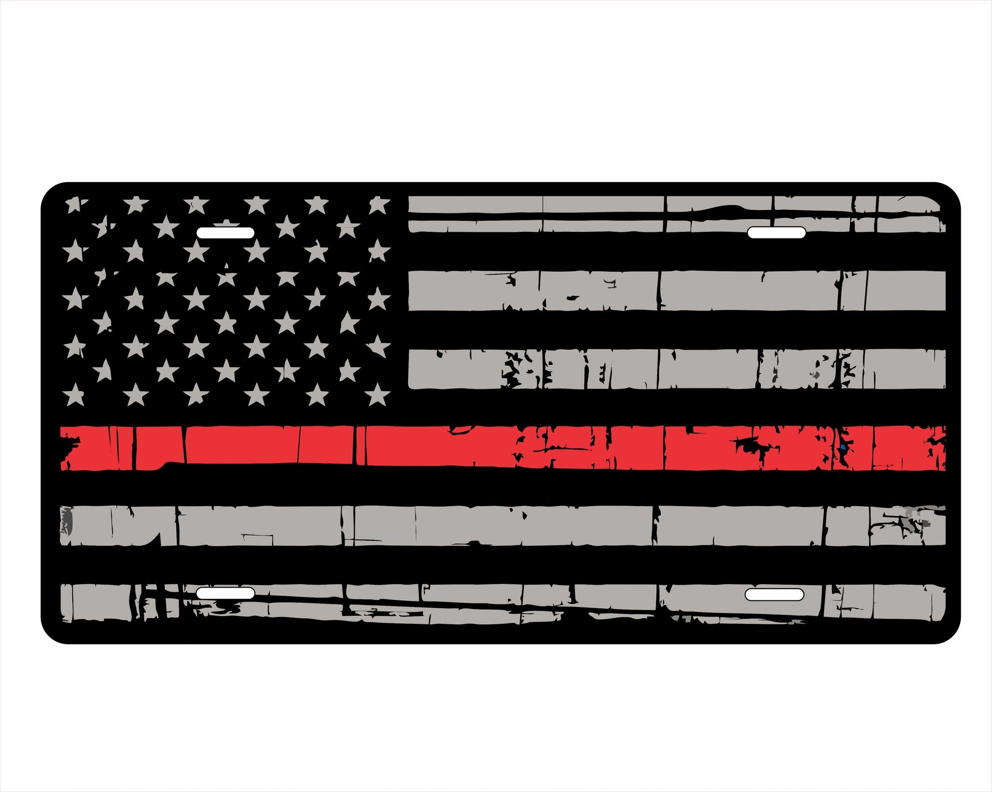 Thin Red Line Auto Tag Firefighter Fireman License Plate by Flood City Fabrications