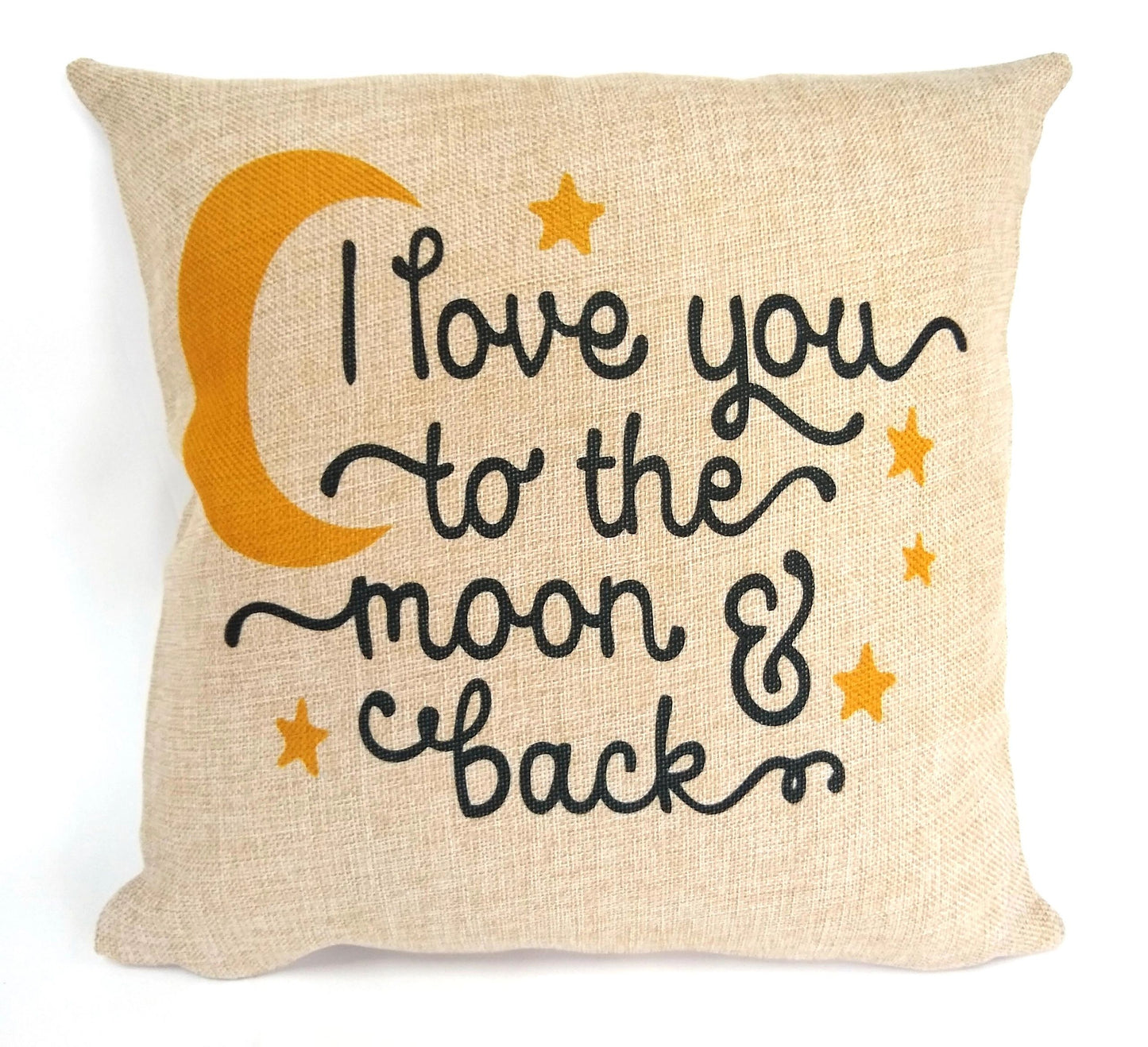 I Love You To the Moon and Back Pillow by Flood City Fabrications