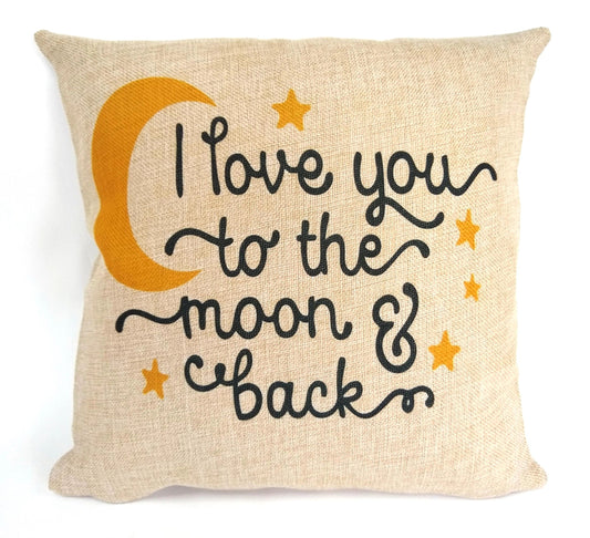 I Love You To the Moon and Back Pillow by Flood City Fabrications