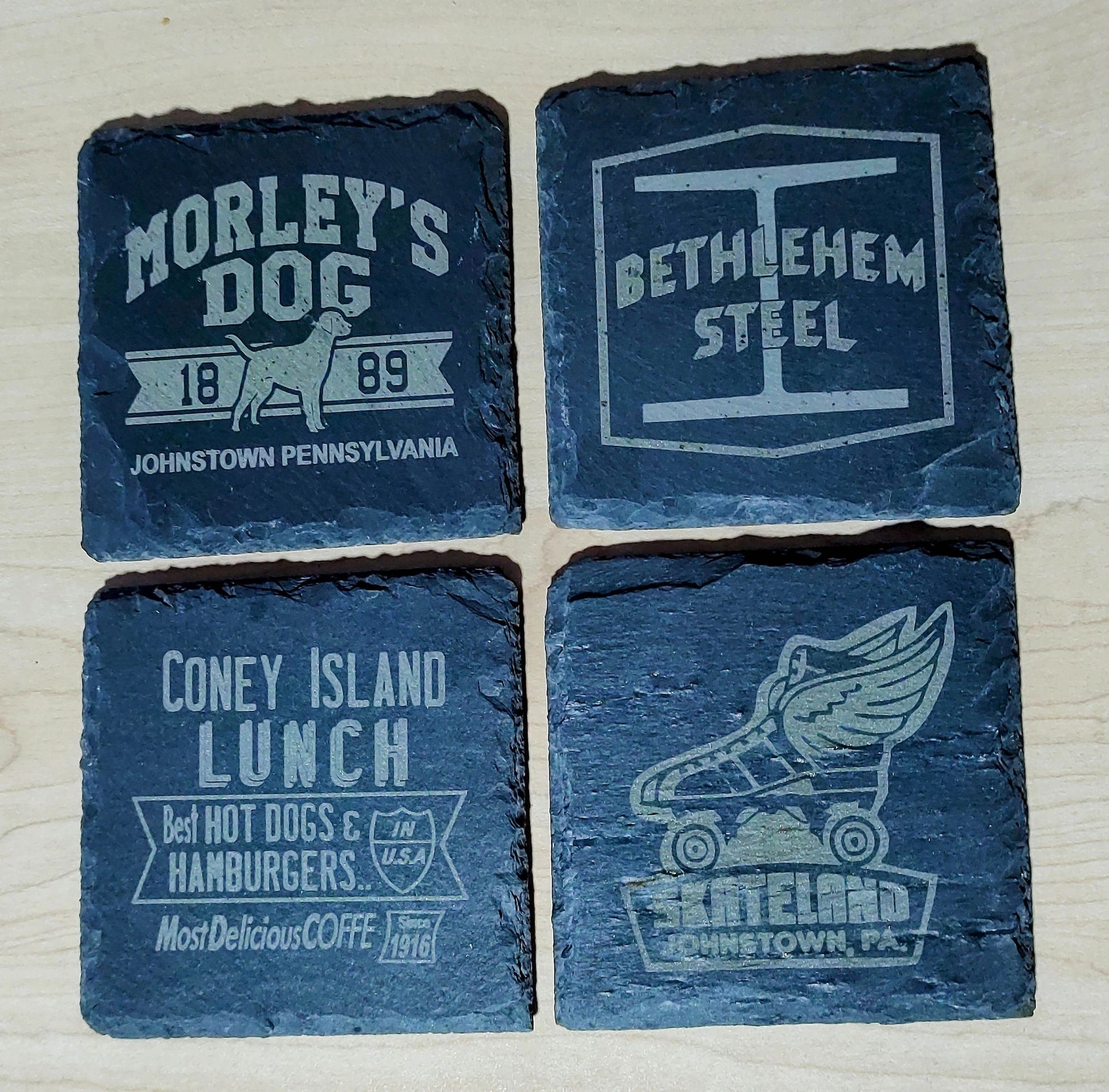 Johnstown PA Slate Coaster Set – alternate product view