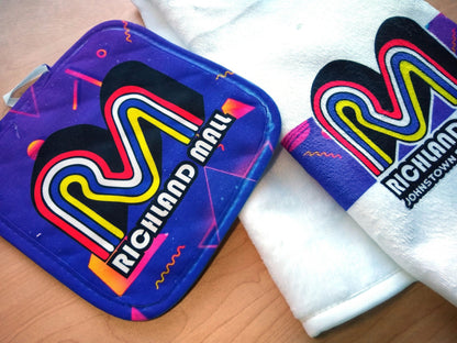 Richland Mall Johnstown PA Towel potholder set 80's retro – alternate product view