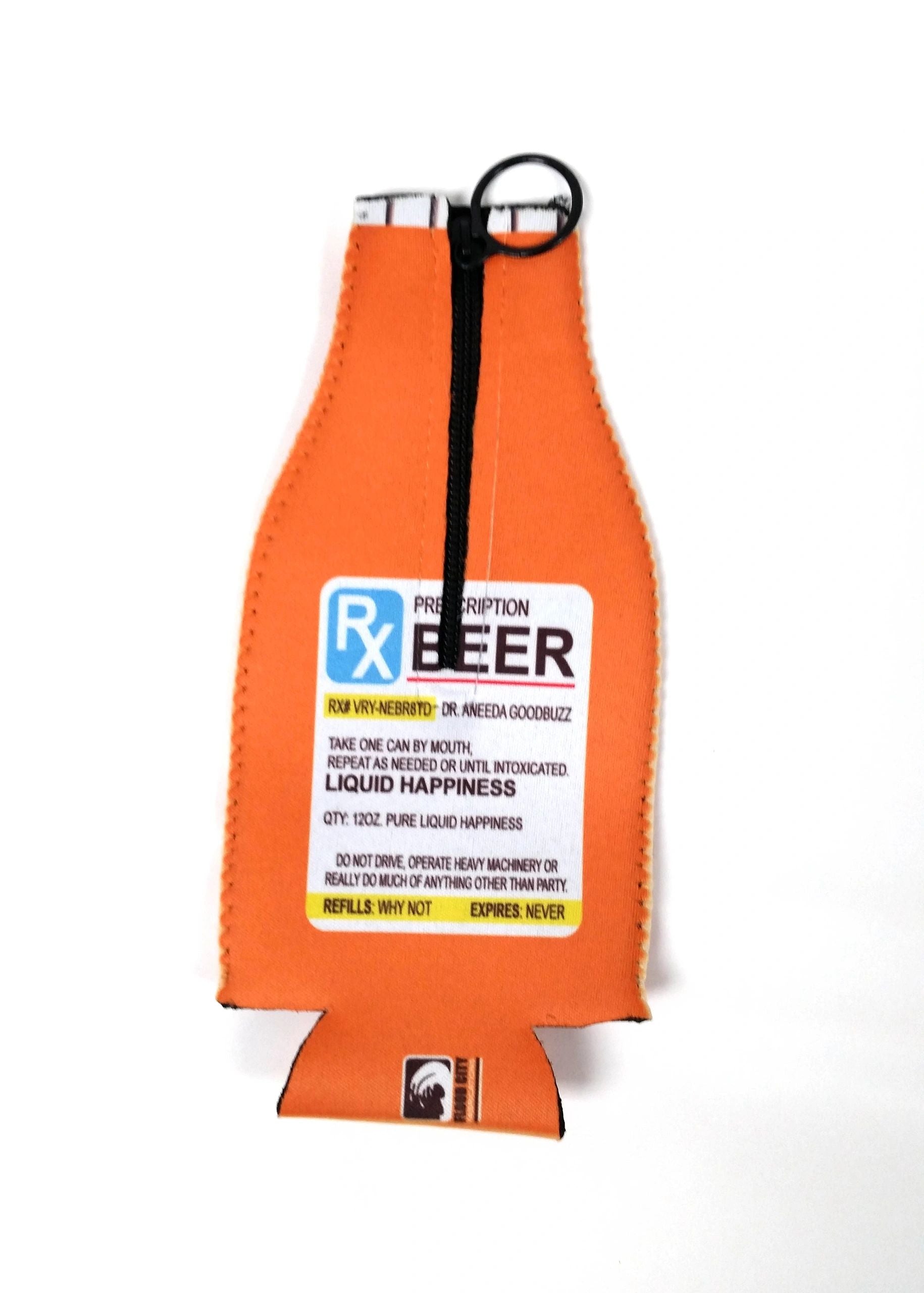 Prescription Beer Bottle Holder Hugger with zipper – alternate product view