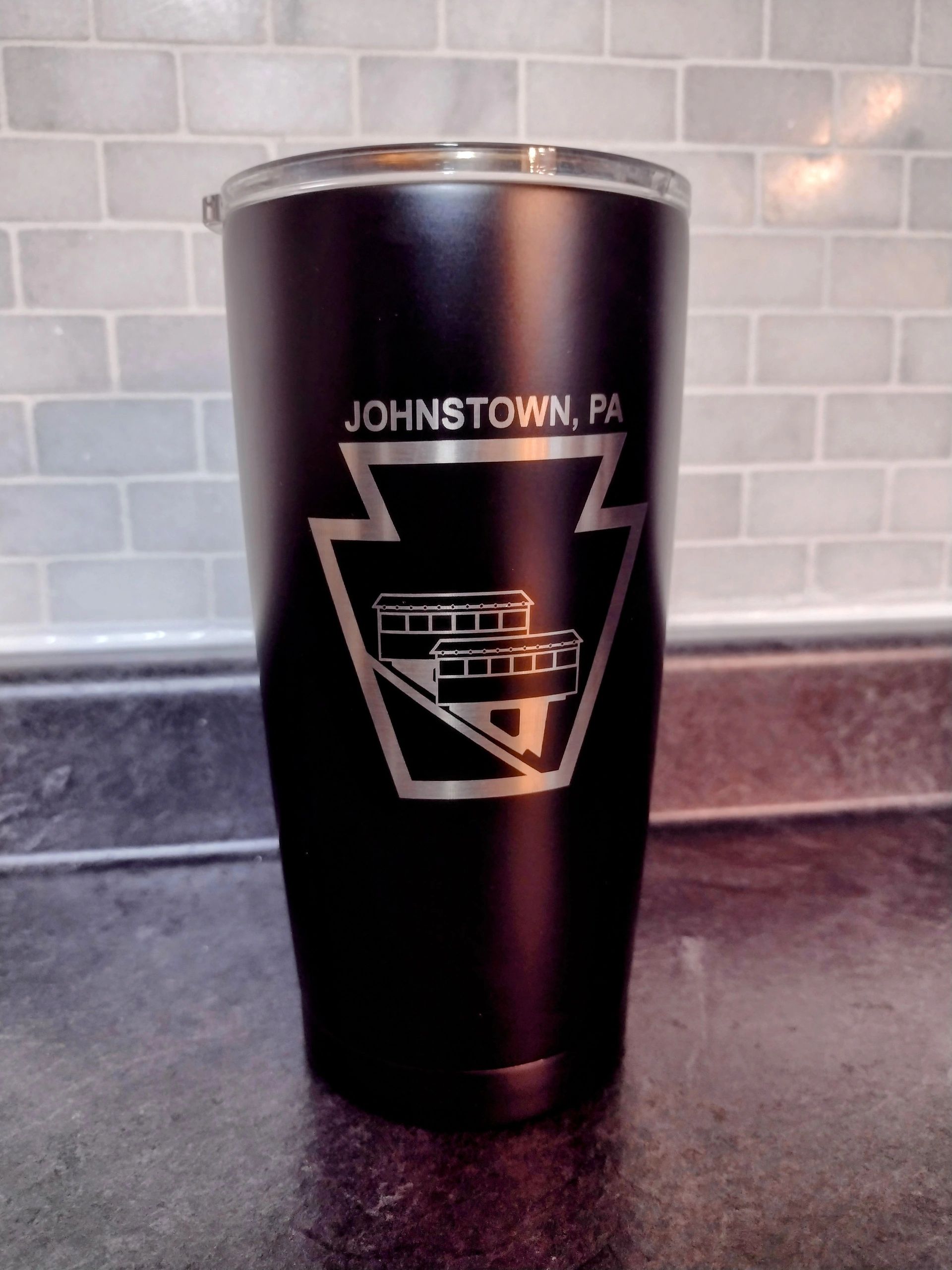 Johnstown PA Stainless Steel Drink Tumbler by Flood City Fabrications