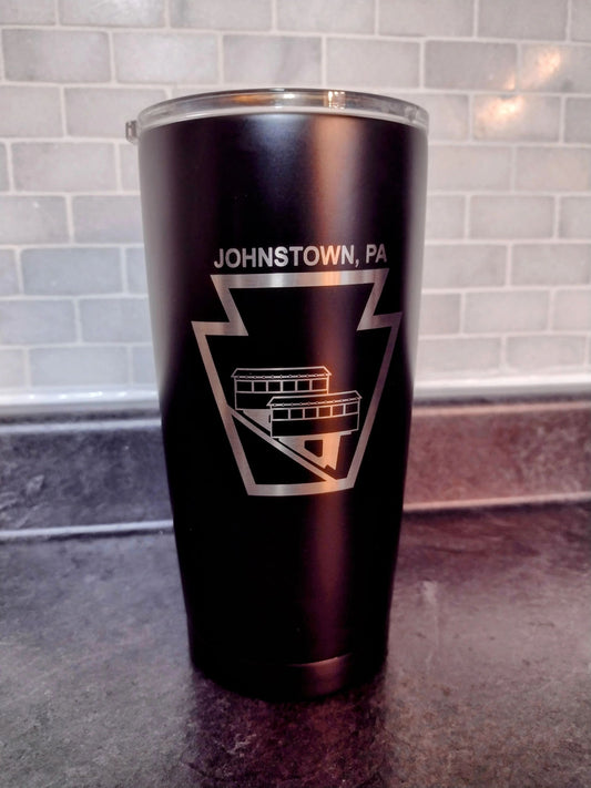 Johnstown PA Stainless Steel Drink Tumbler by Flood City Fabrications
