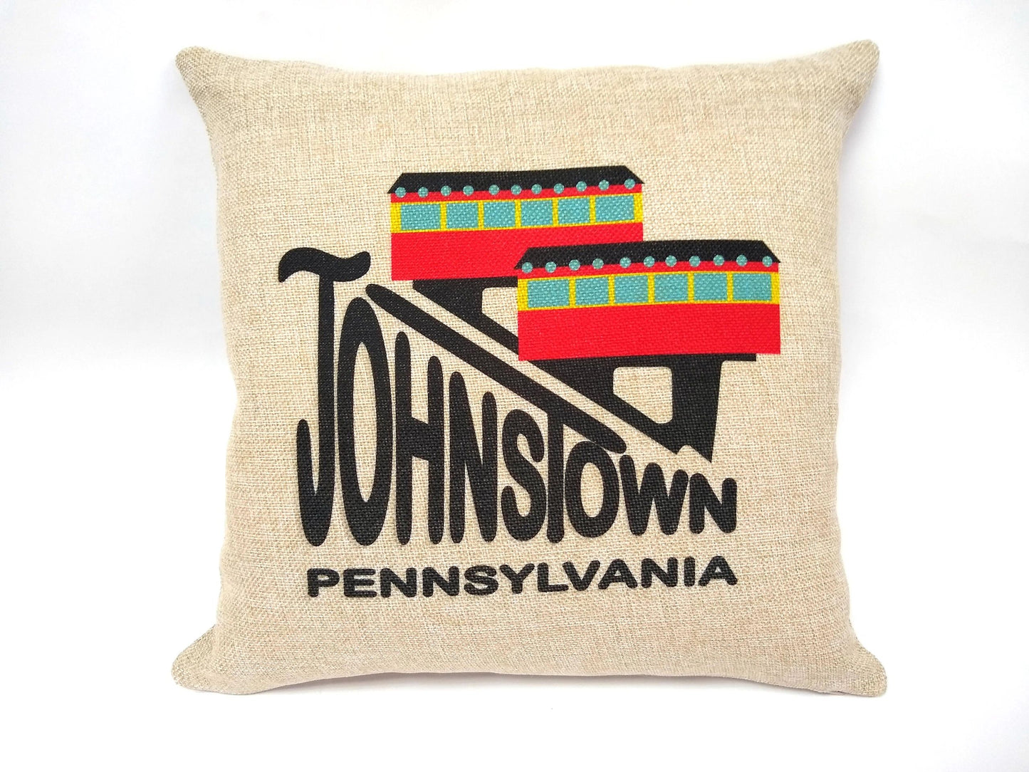 Johnstown, PA Inclined Plane 16" Pillow by Flood City Fabrications