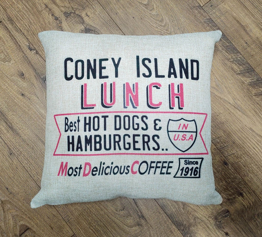Coney Island Johnstown, PA 16" Pillow by Flood City Fabrications