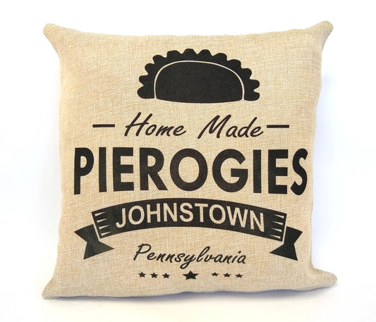 Pierogi Home Made Johnstown Pennsylvania 16" Faux Pillow by Flood City Fabrications